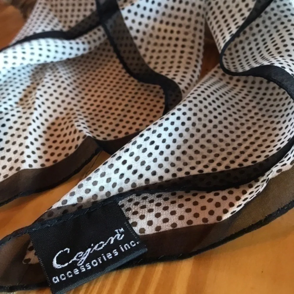 All Silk Purse Scarf Square black with Tiny Polkadots